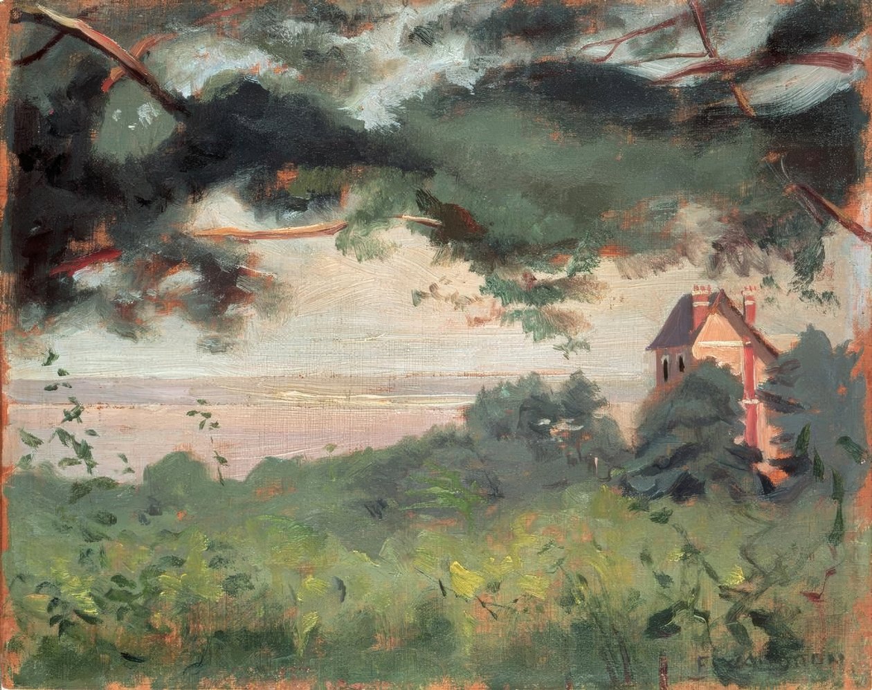 Honfleur, utsikt över flodmynningen av Felix Edouard Vallotton