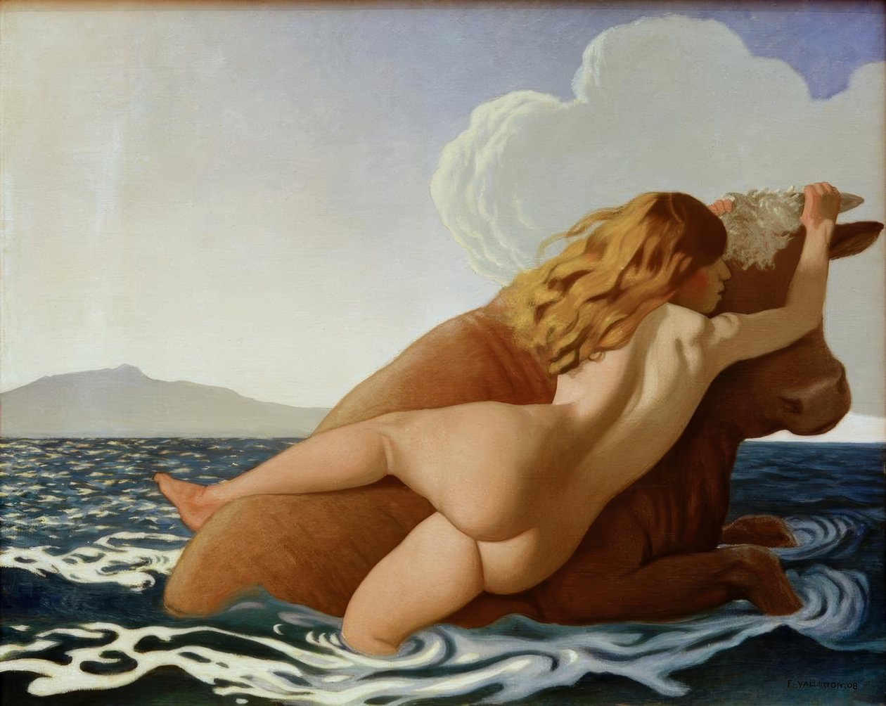 Bortförandet av Europa av Felix Edouard Vallotton