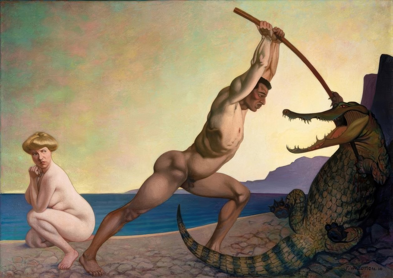 Perseus dödar draken av Felix Edouard Vallotton