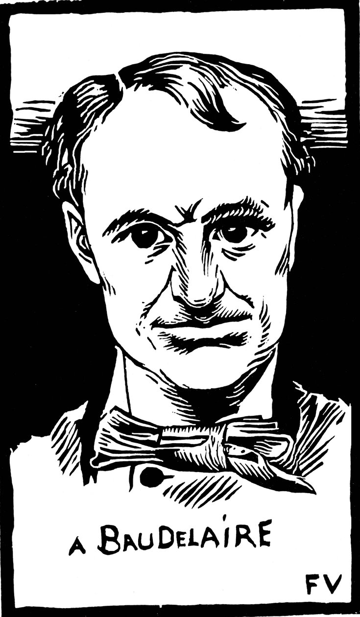 Porträtt av Charles Baudelaire (1821-1867) av Felix Edouard Vallotton
