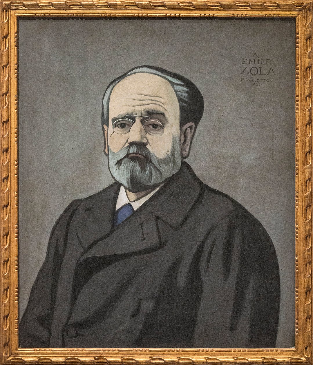 Porträtt av Emile Zola av Felix Edouard Vallotton