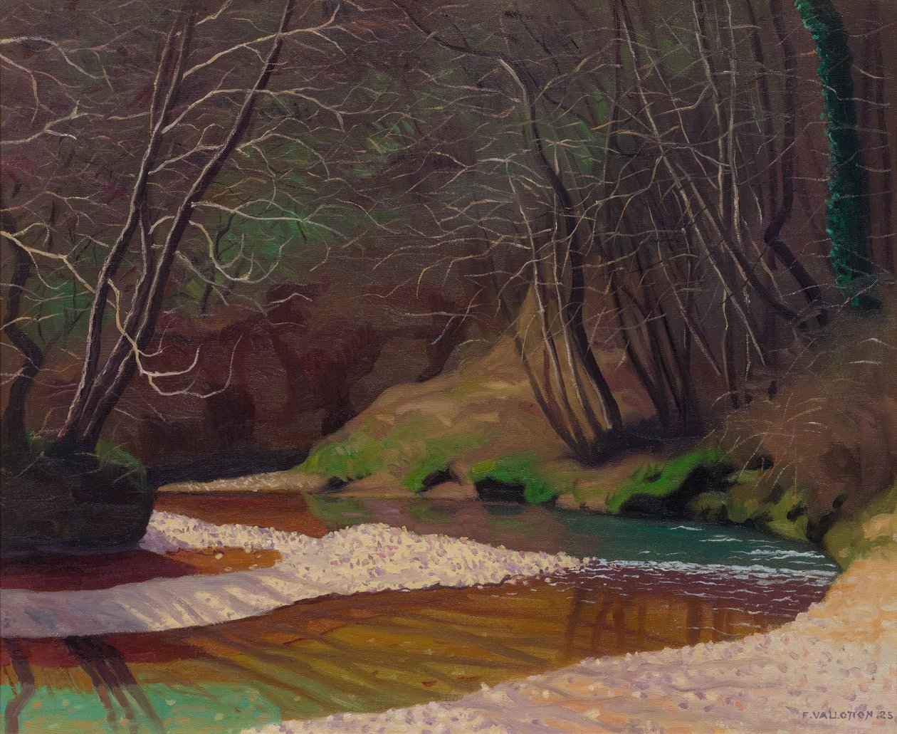Rostig bäck och vita småsten, 1921. av Felix Edouard Vallotton