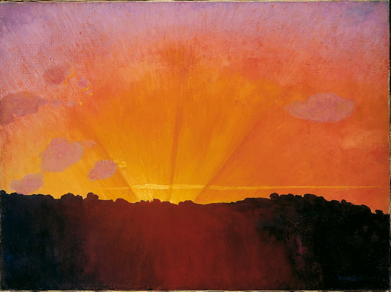 Solnedgång, orange himmel, 1910. av Felix Edouard Vallotton