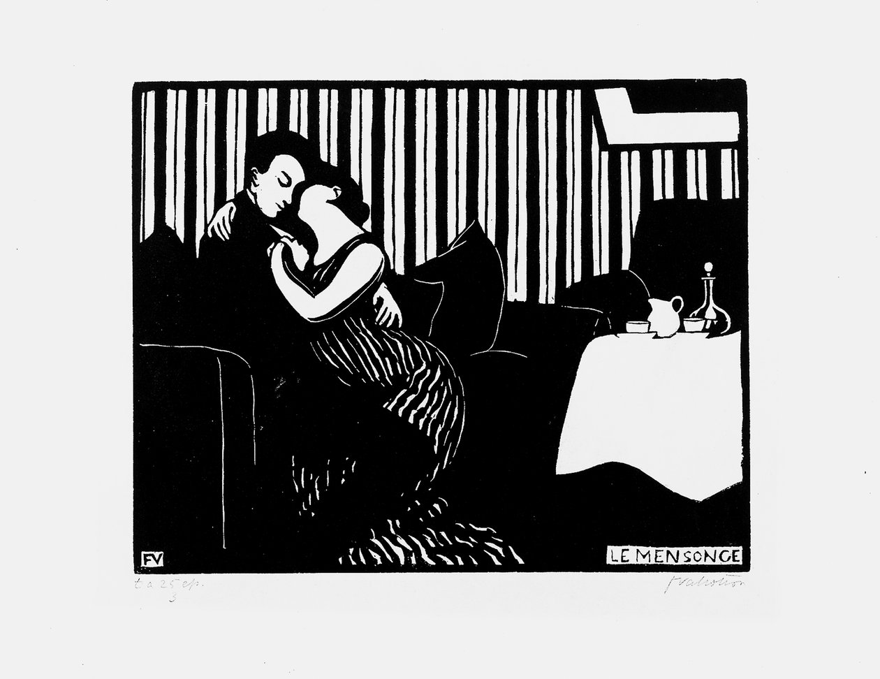 Lögnen, 1897-98 av Felix Edouard Vallotton