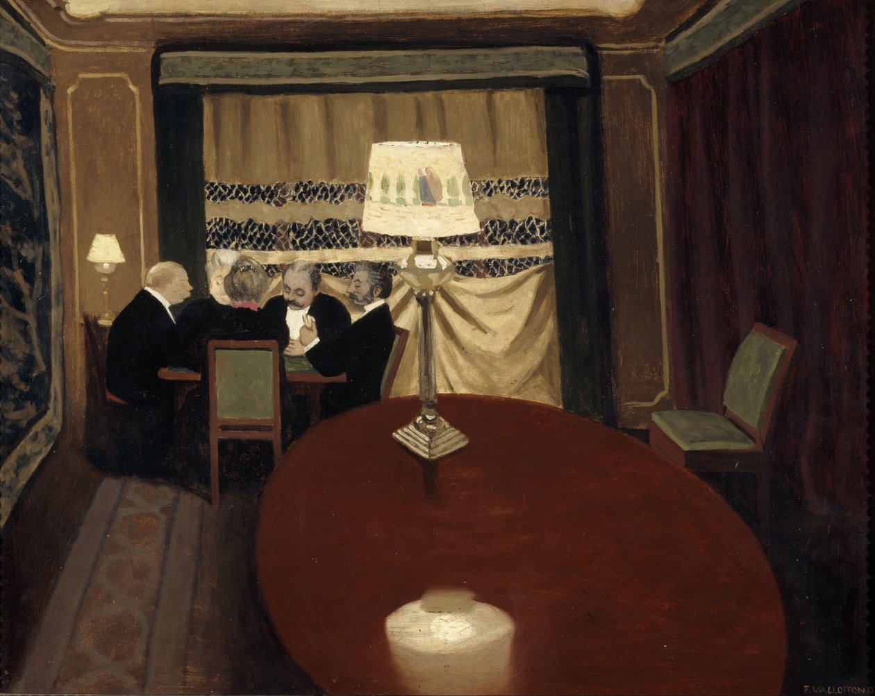 Pokerspelet, 1902 av Felix Edouard Vallotton