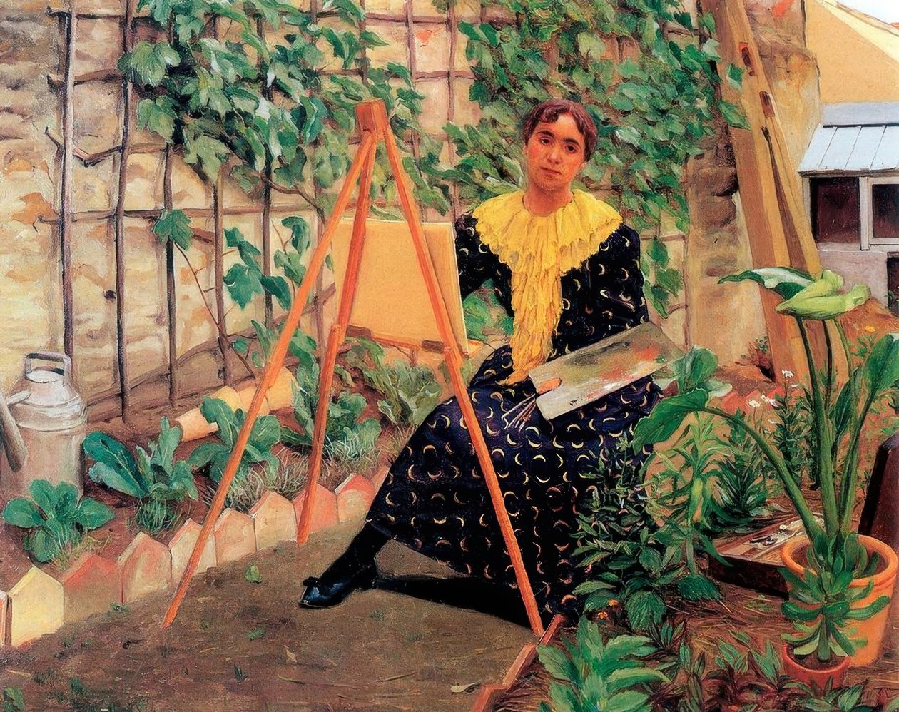 Ung kvinna målar av Felix Edouard Vallotton