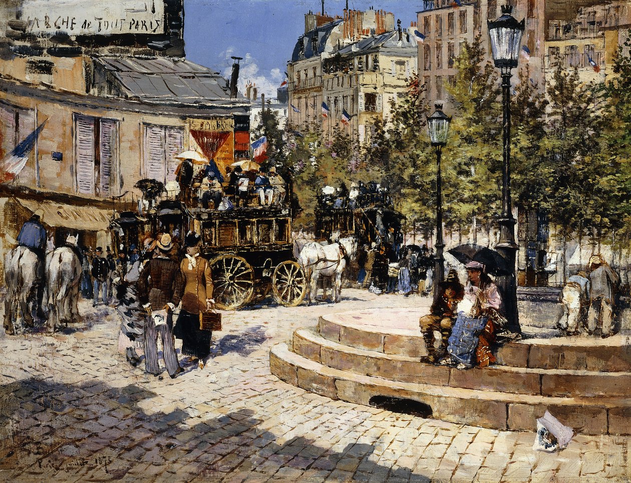 Ett livligt torg i Paris, 1878 av Felix Hilaire Buhot