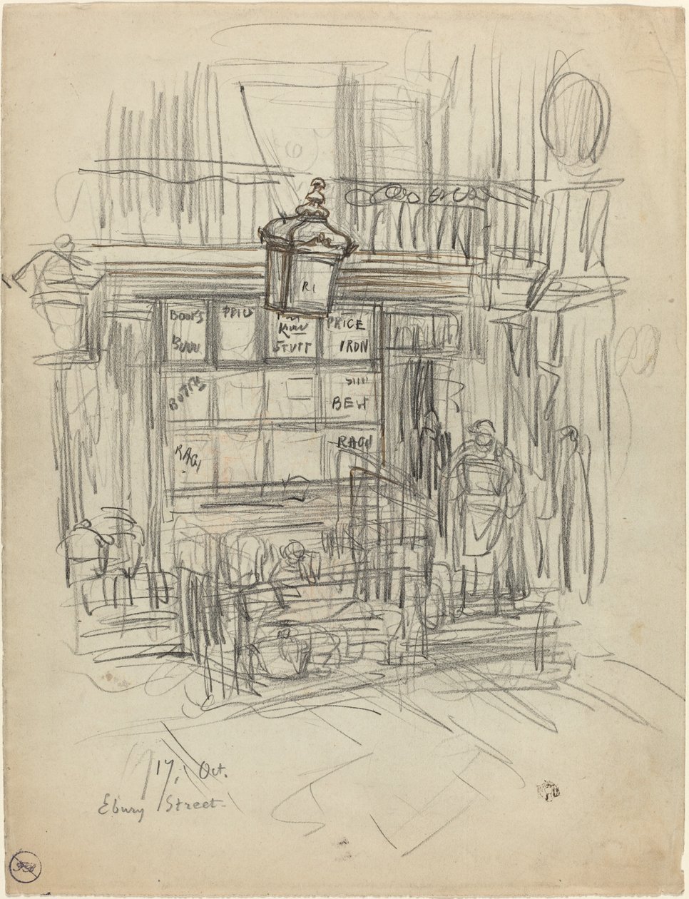 Ebury Street, 1876 eller 1879. av Felix Hilaire Buhot
