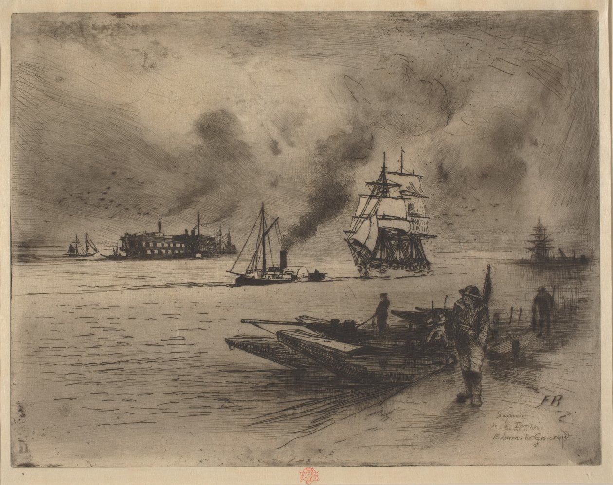 Gravesends omgivning, 1883. av Felix Hilaire Buhot