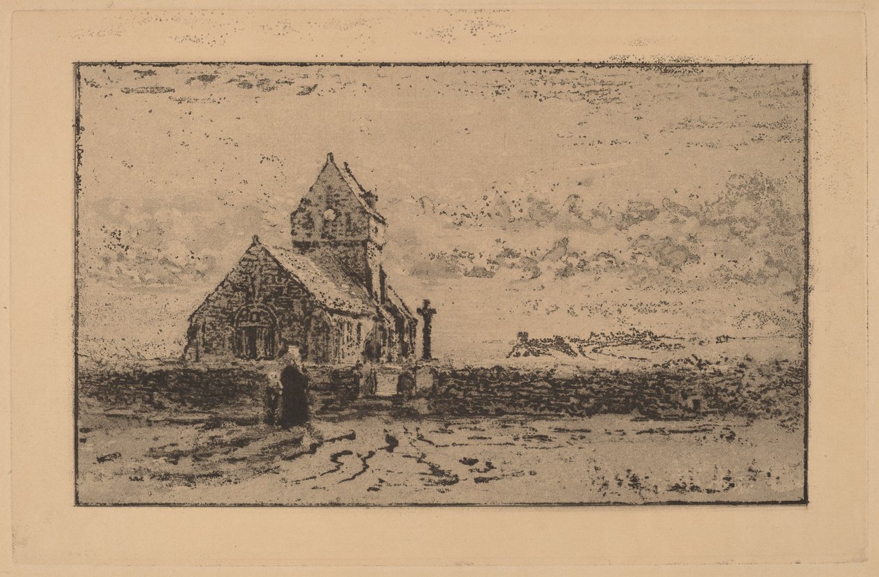 Kyrkan i Jobourg, 1887. av Felix Hilaire Buhot