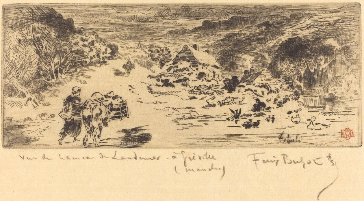 Ingången till Landemer Hague, ca. 1873. av Felix Hilaire Buhot