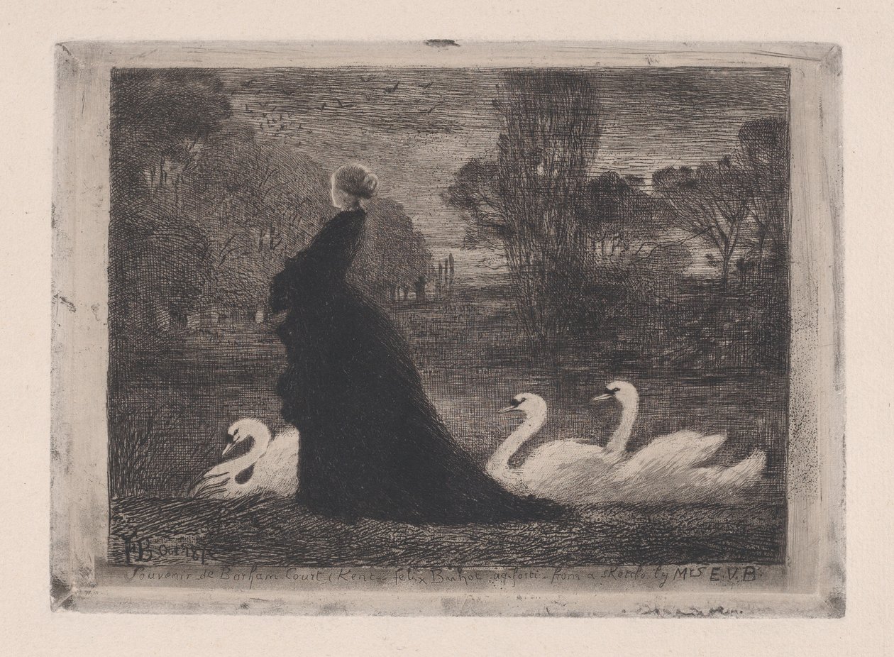 Lady of the Swans, 1879. av Felix Hilaire Buhot
