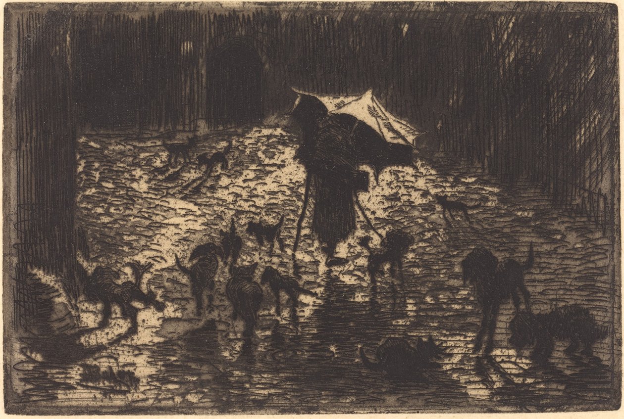 Les Noctambules The Night Prowlers, 18761877. av Felix Hilaire Buhot