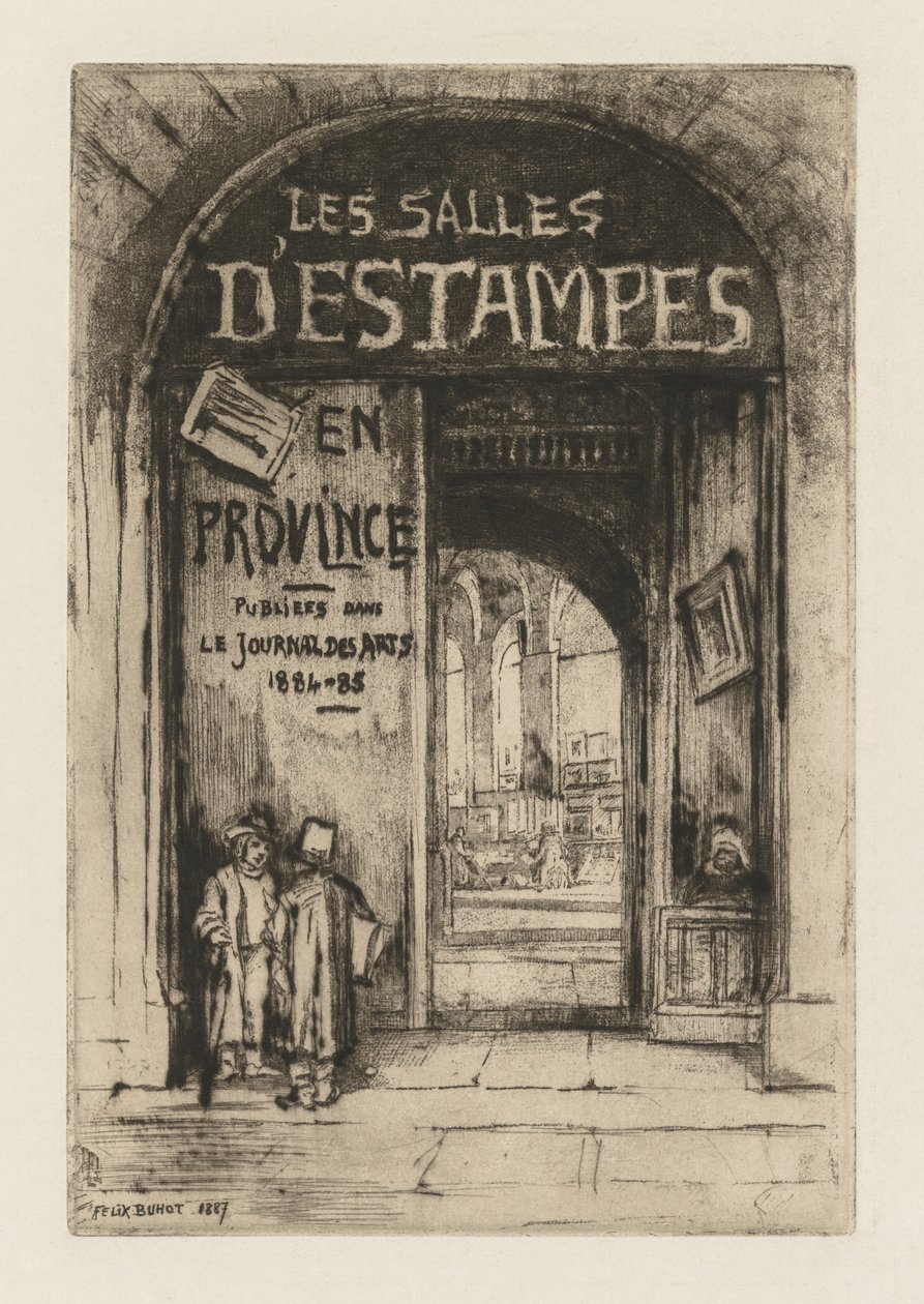 Tryckrummen i provinserna, 1877. av Felix Hilaire Buhot