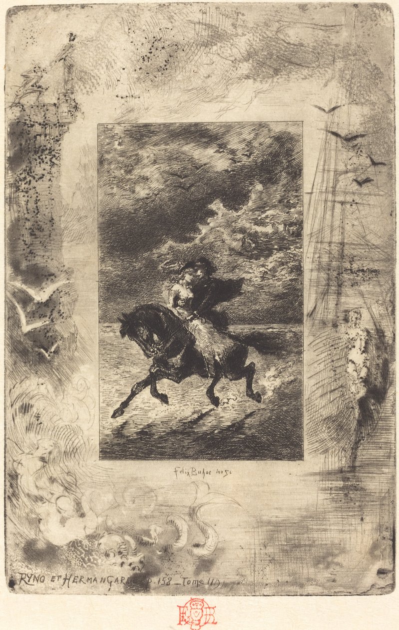 Ryno et Hermangarde, 18791880. av Felix Hilaire Buhot
