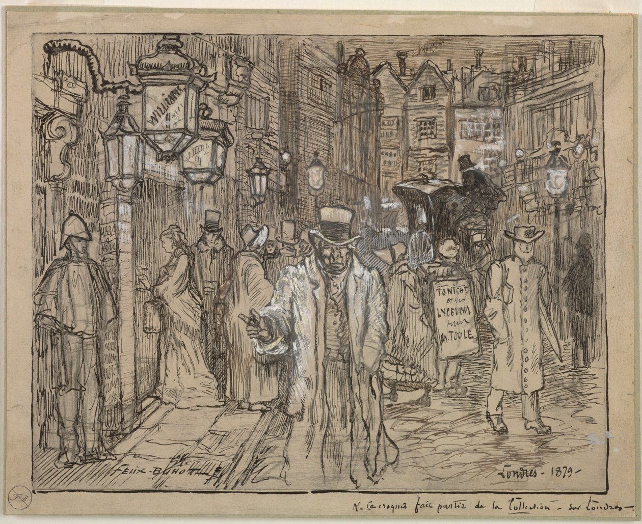 Gatubild i London, 1879. av Felix Hilaire Buhot