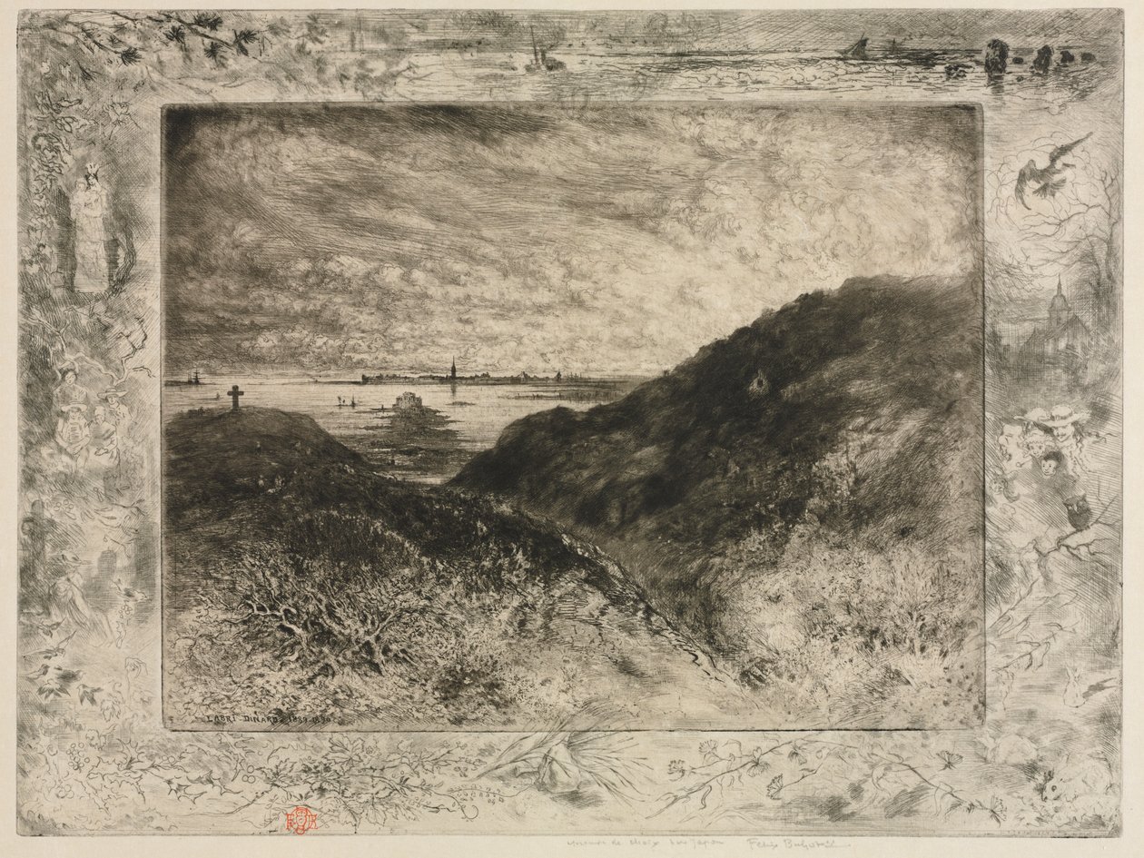 The Cliff: Bay of Saint-Malo av Felix Hilaire Buhot
