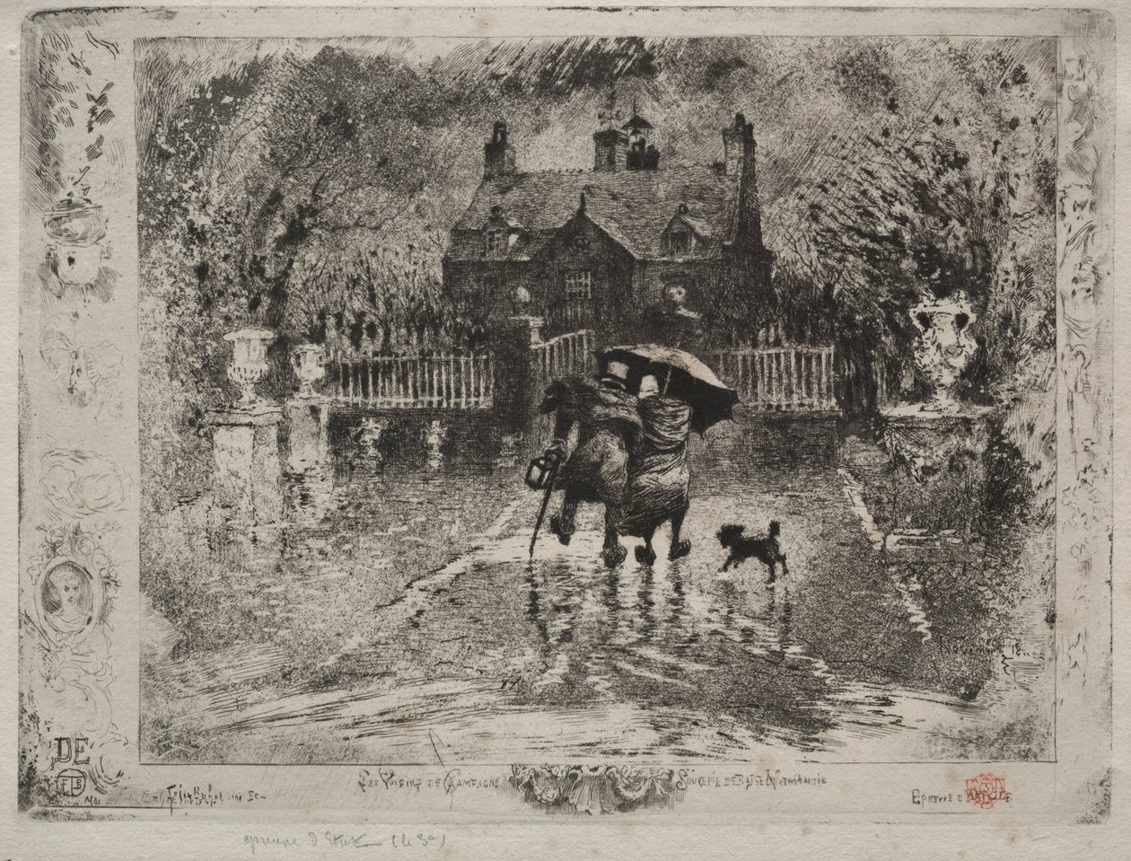 Landets grannar, 1879-1880. av Felix Hilaire Buhot
