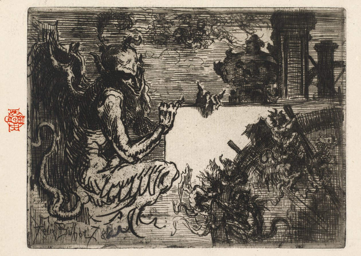 Demonskrivaren, 1878. av Felix Hilaire Buhot