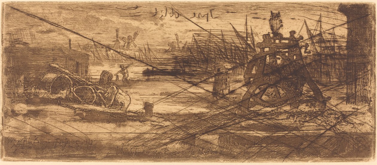 Ett gammalt varv i Rochester, 1879. av Felix Hilaire Buhot