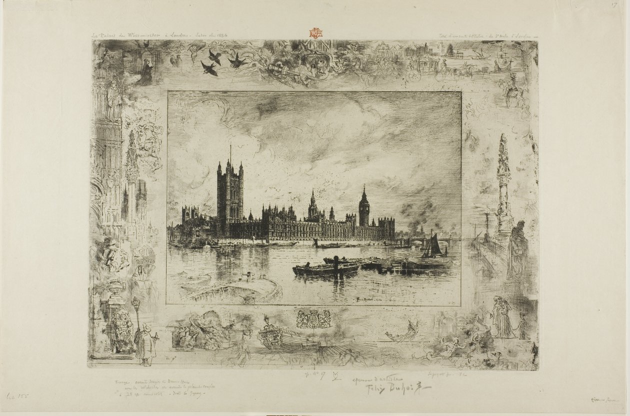 Westminster Palace av Felix Hilaire Buhot
