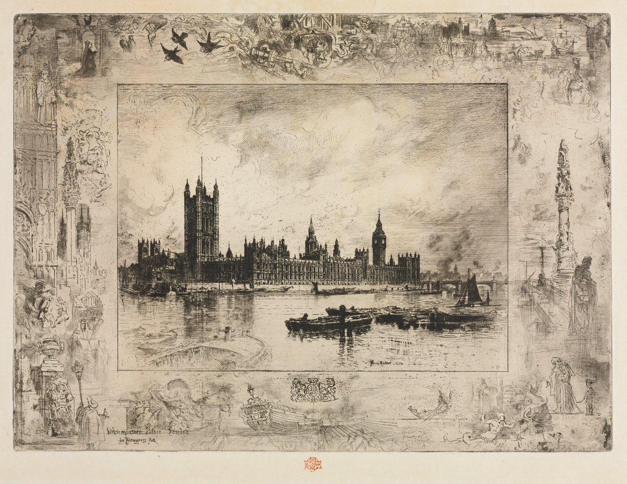 Westminster Place av Felix Hilaire Buhot