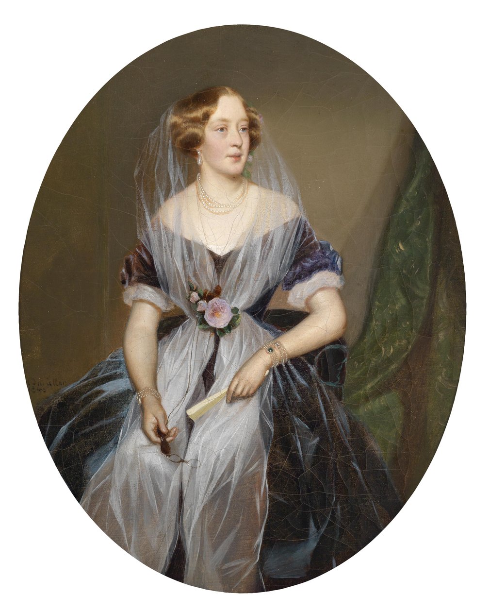 Porträtt av en ädel dam av Ferdinand Georg Waldmuller