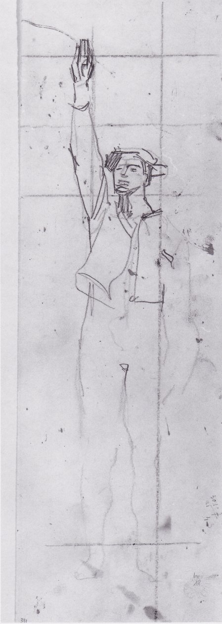  Schworender von vornn av Ferdinand Hodler