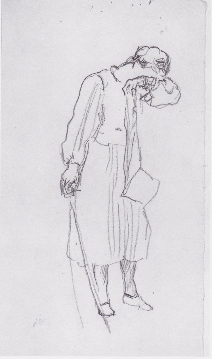 Farväl kvinnlig figur 1 av Ferdinand Hodler