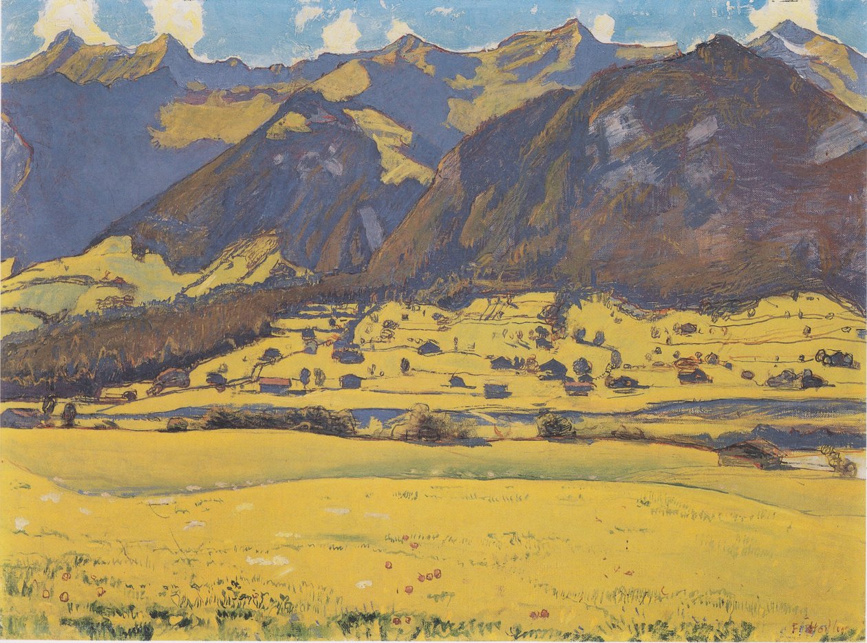 Utsikt över Fromberghorn från Reichenbach av Ferdinand Hodler
