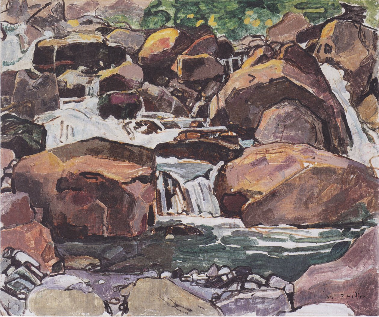 Fjällbäck nära Champéry av Ferdinand Hodler