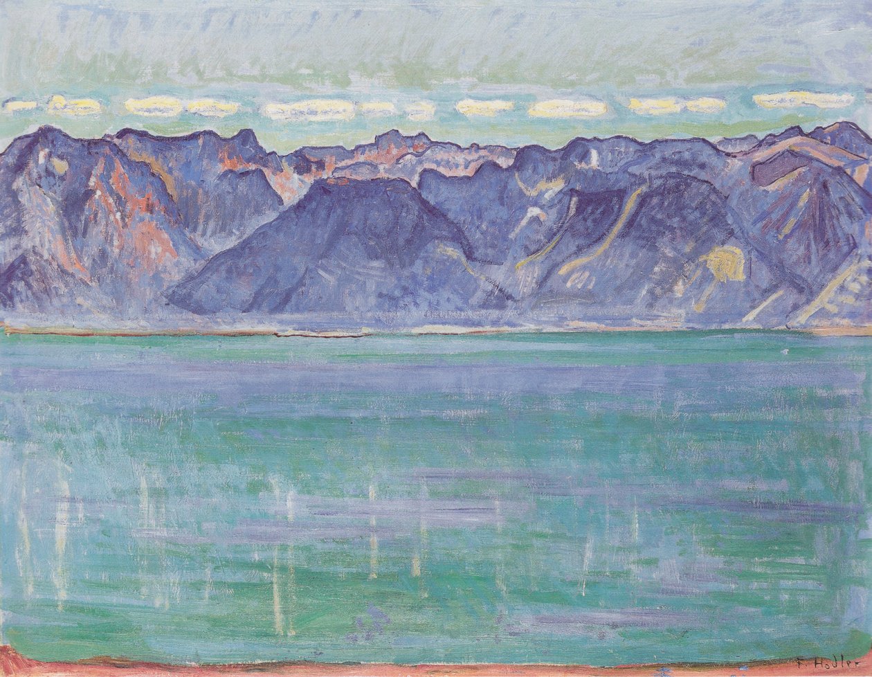 Genèvesjön med utsikt över Savoybergen av Ferdinand Hodler