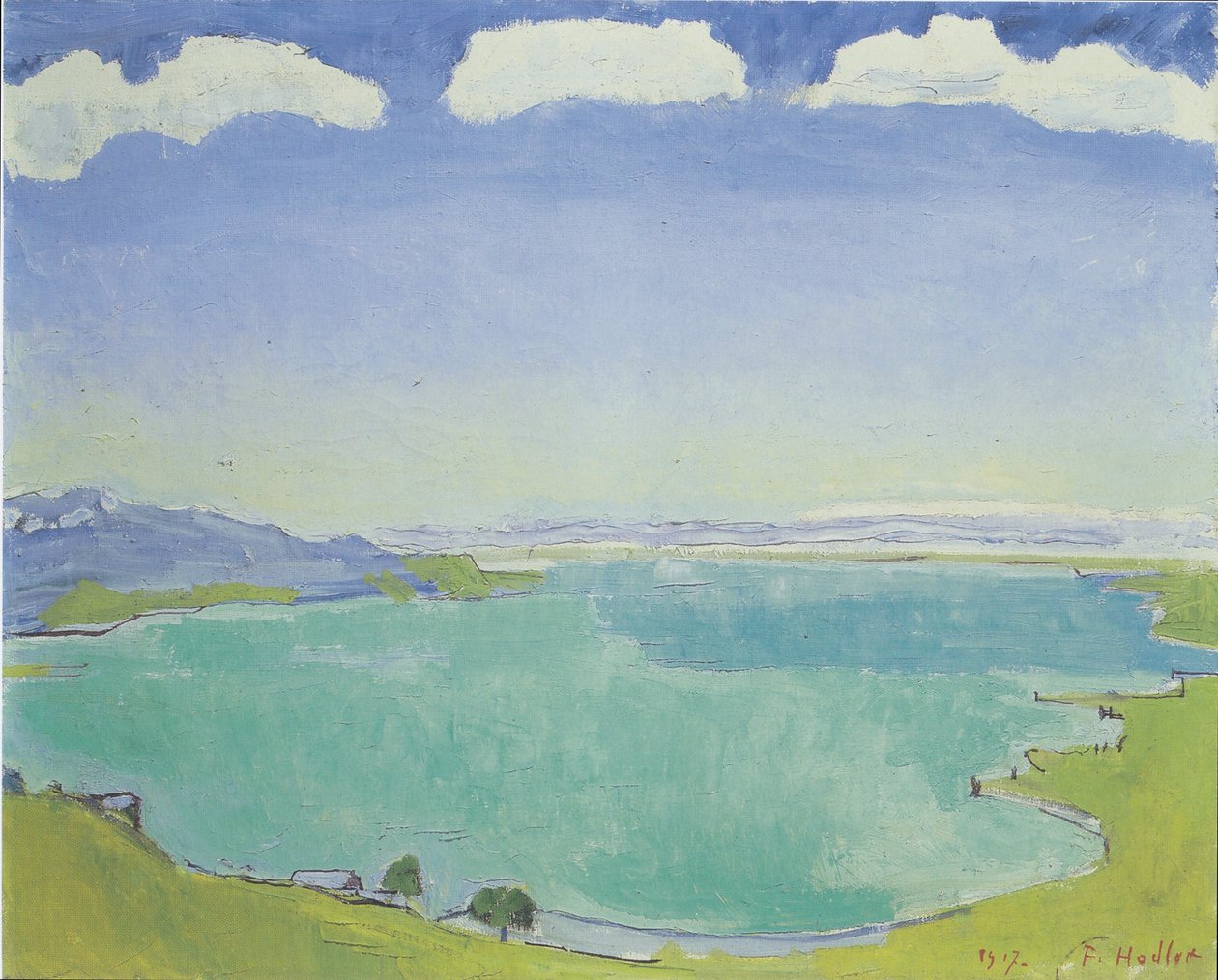 Genfersee von Caux aus av Ferdinand Hodler