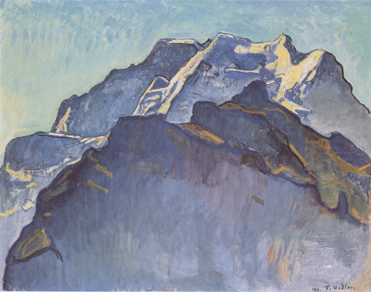 Jungfrun massiv och svart munk av Ferdinand Hodler