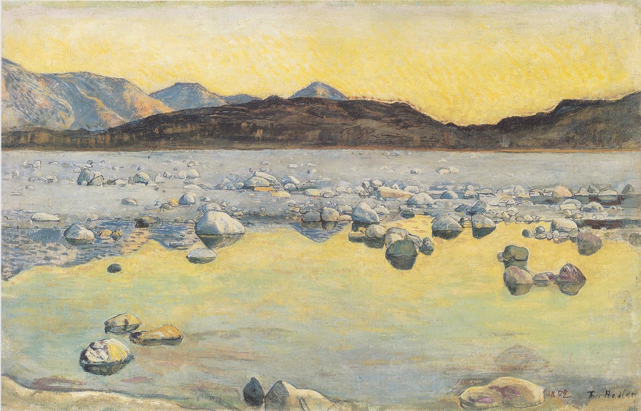 Maggia Delta före soluppgången av Ferdinand Hodler