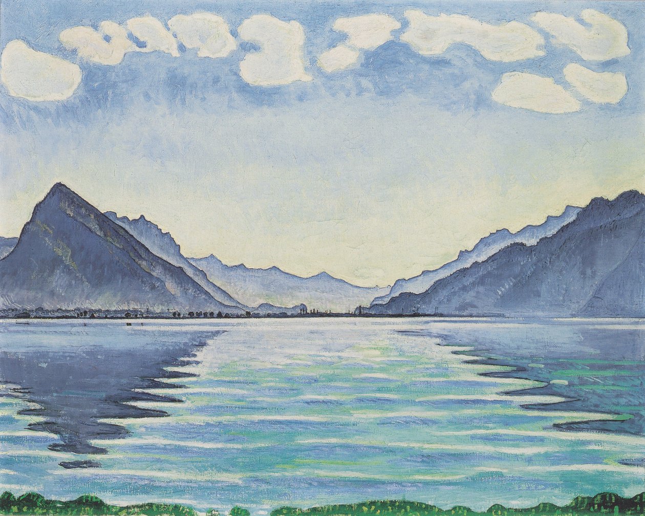 Thunersee mit symmetrischer Spiegelung av Ferdinand Hodler