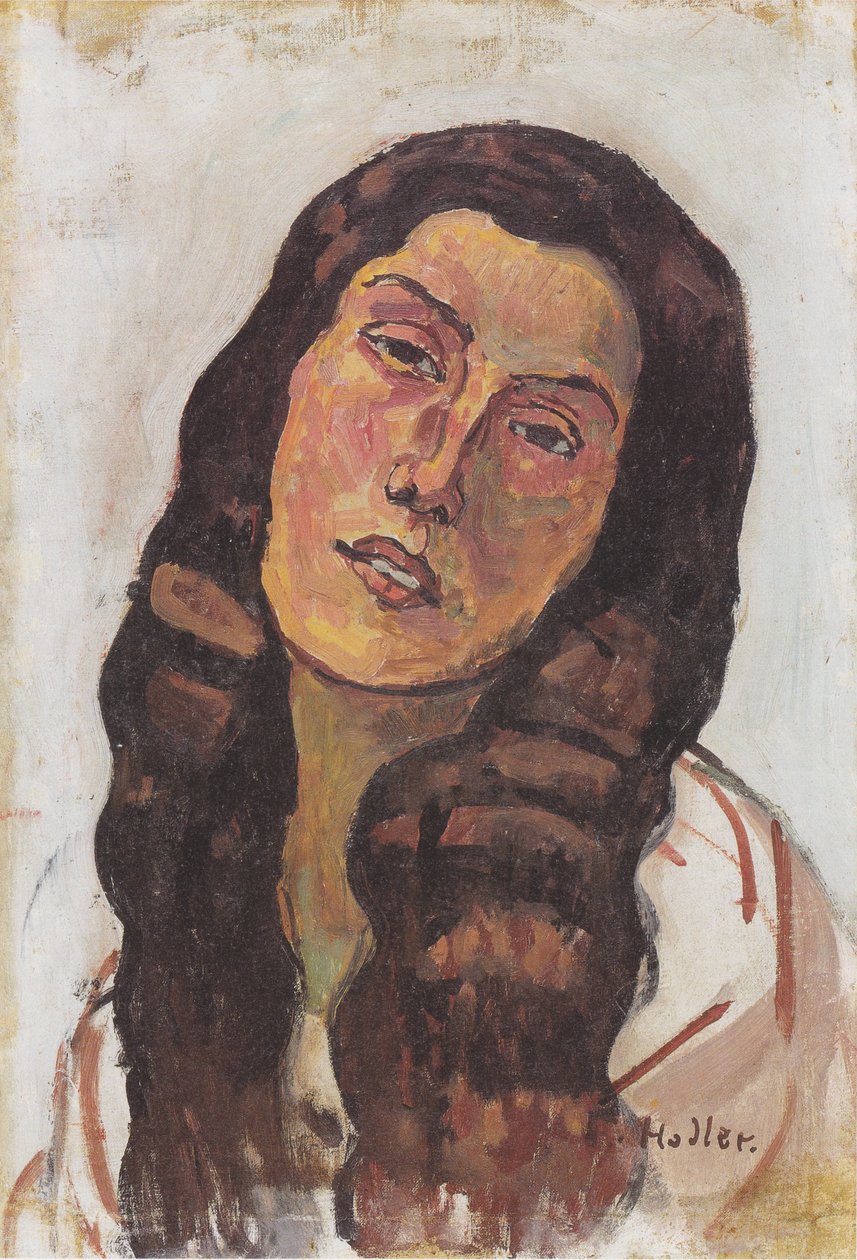 Valentine Godé-Darel med löst hår av Ferdinand Hodler