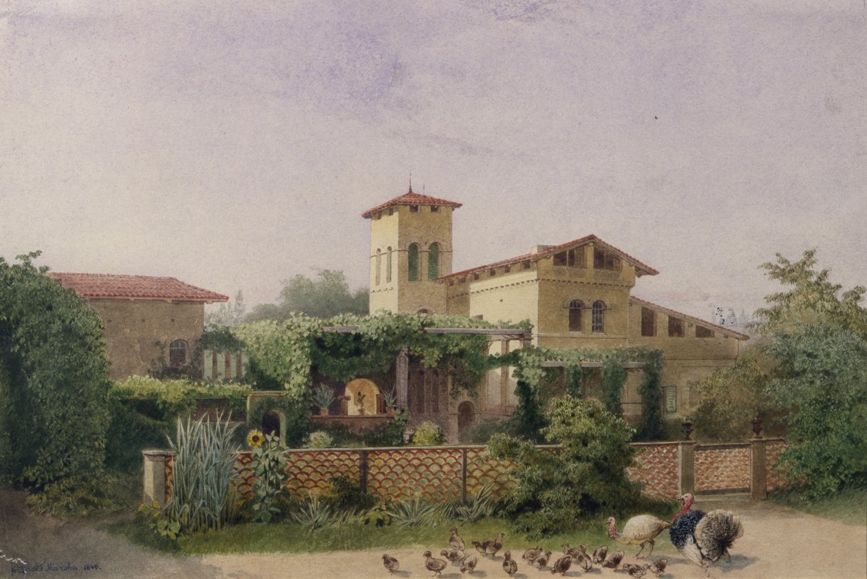 De romerska baden, 1848 (wc på papper) av Ferdinand Maron