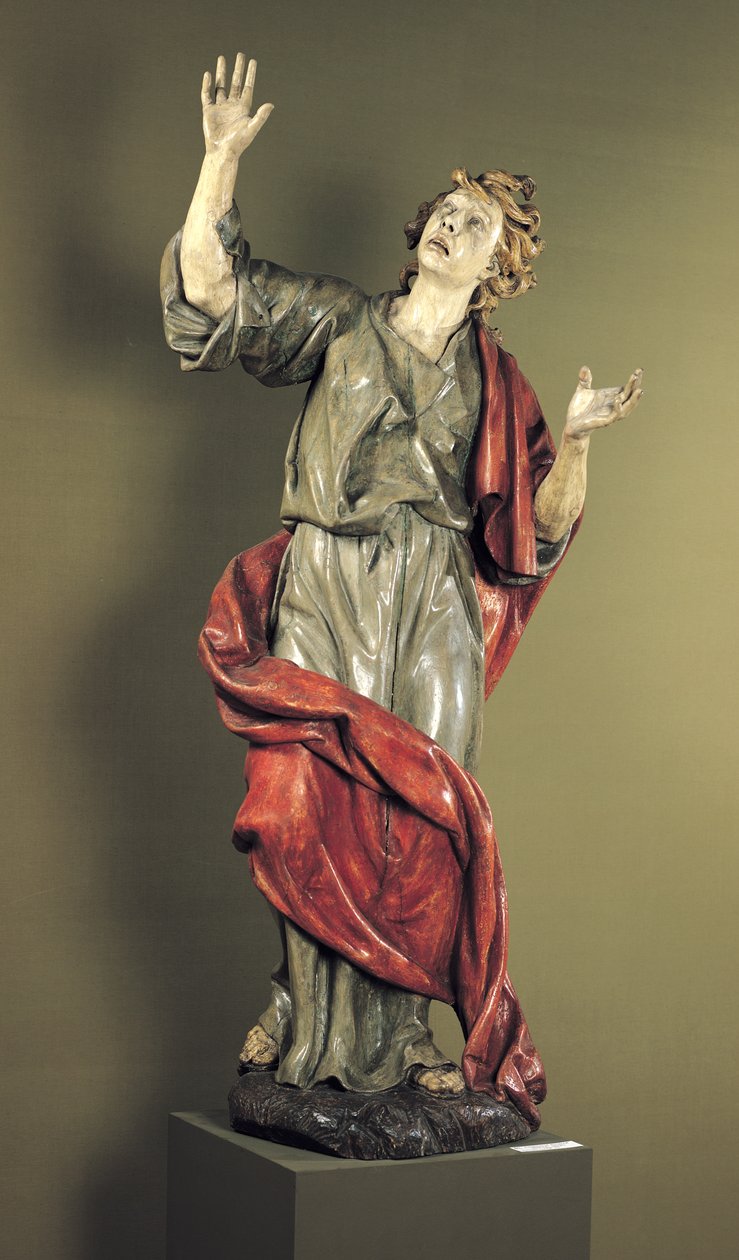 St. John på Golgata (polykromt trä) av Ferdinand Maximilian Brokof