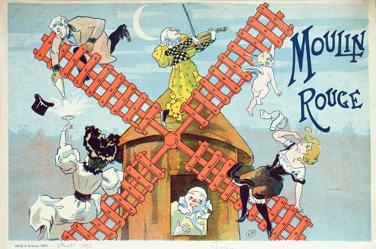 Omslag till ett program för Moulin Rouge, 1896 av Ferdinand Misti Mifliez