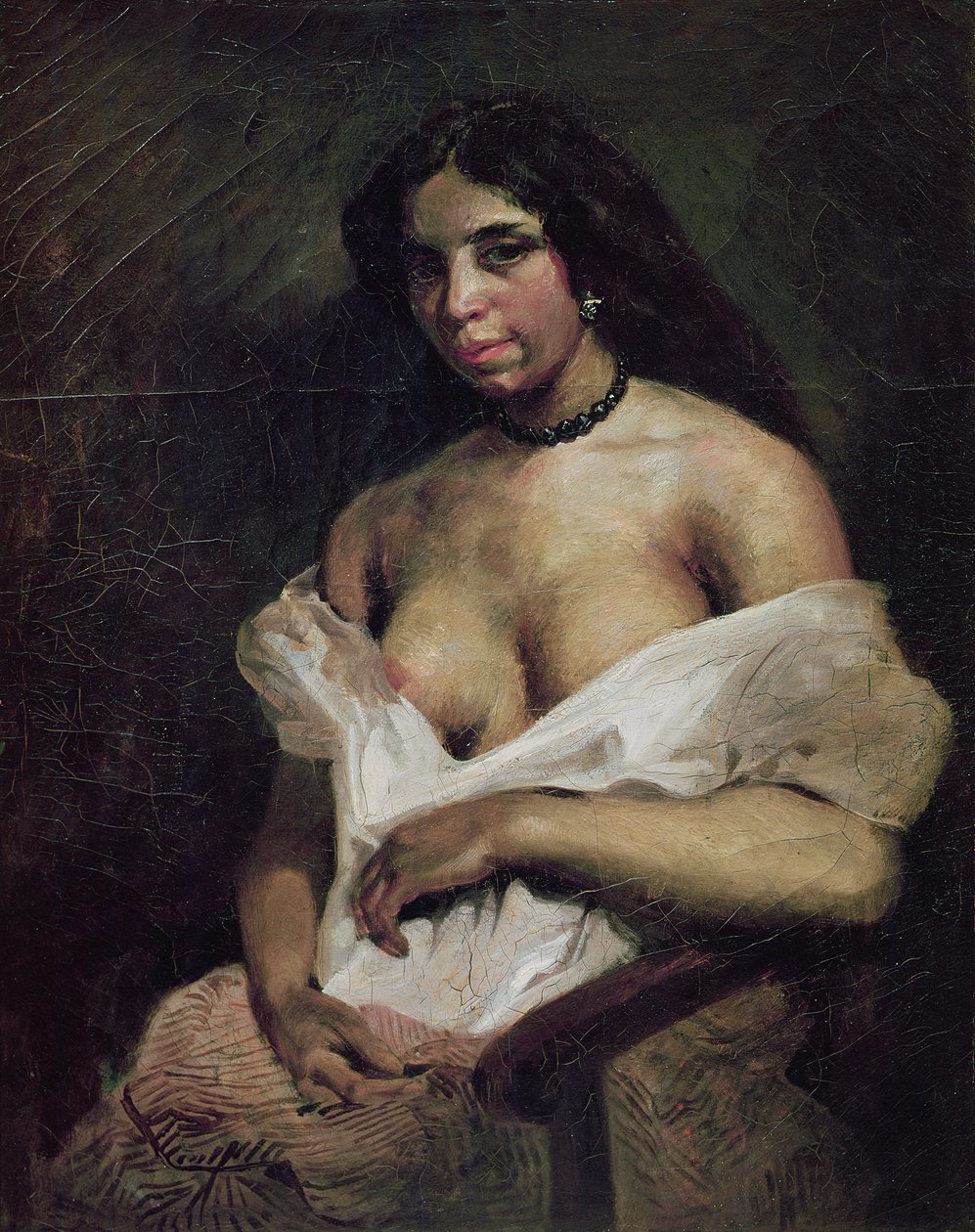 En mulattkvinna, ca 1821-24 av Ferdinand Victor Eugene Delacroix