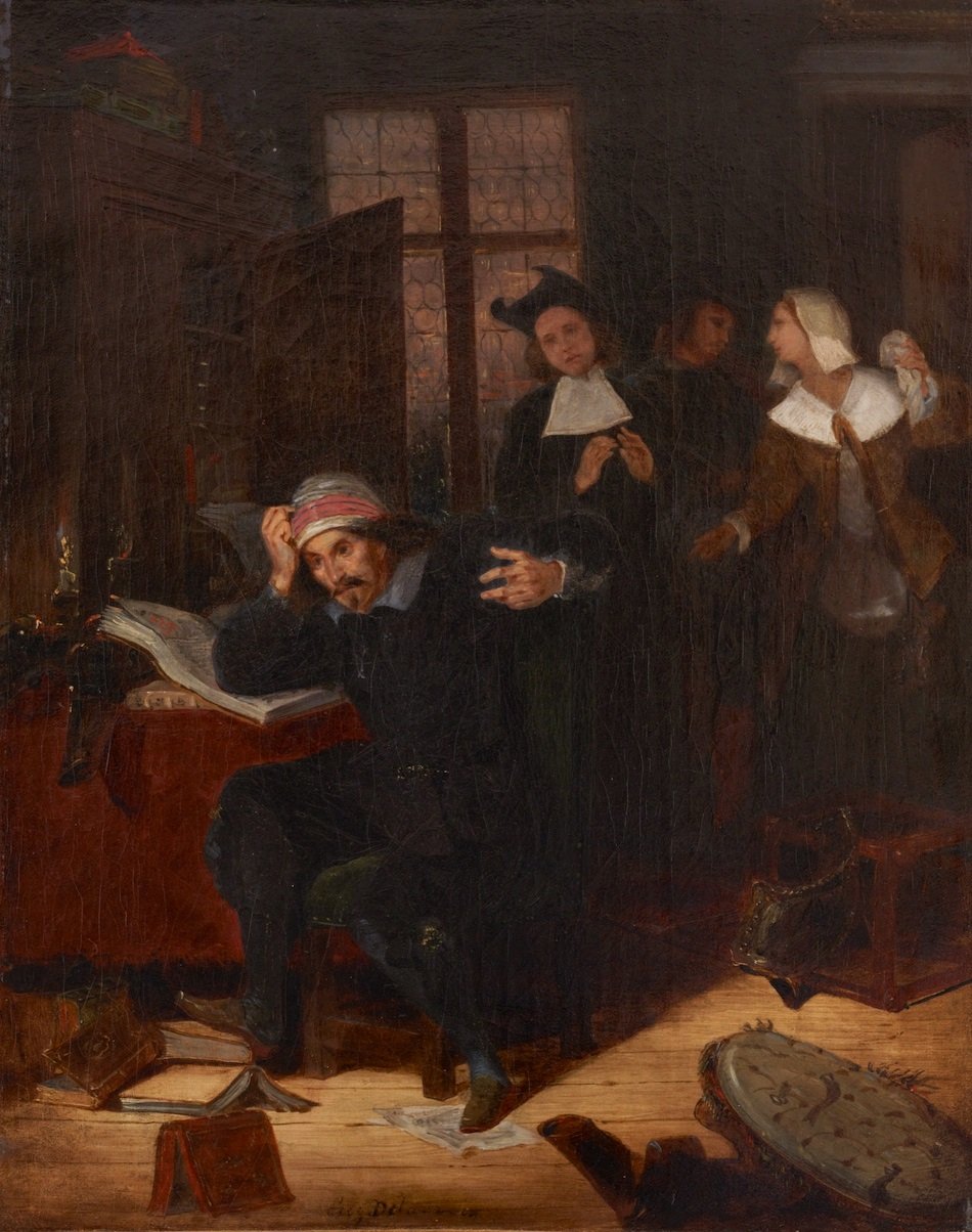 Don Quichotte dans sa bibliothèque av Ferdinand Victor Eugene Delacroix