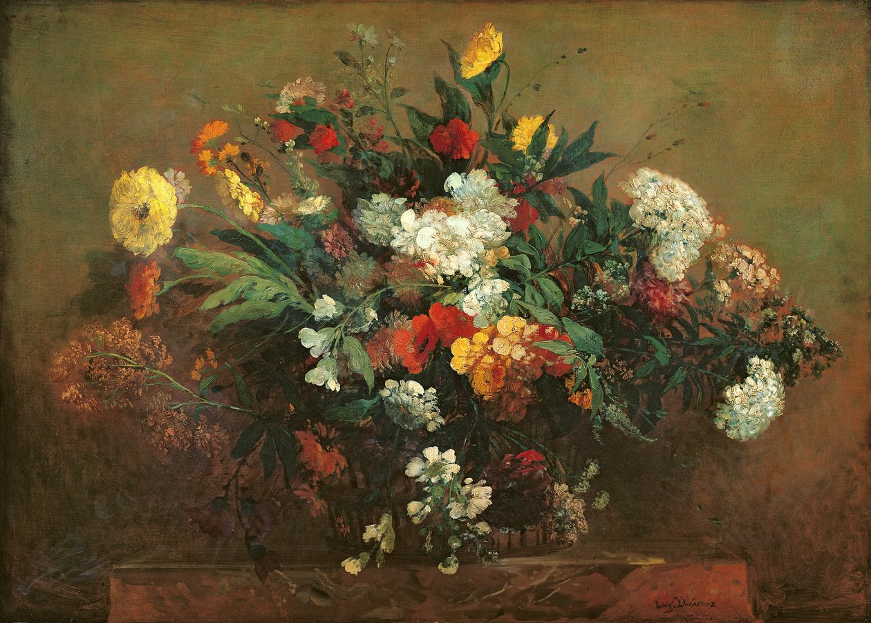 Blommor av Ferdinand Victor Eugene Delacroix