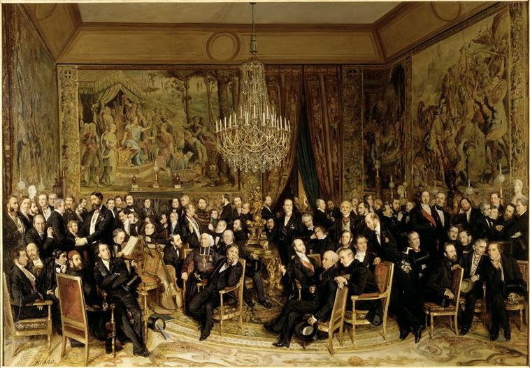 Français :  Une soirée au Louvre chez le comte de Nieuwerkerke av Ferdinand Victor Eugene Delacroix