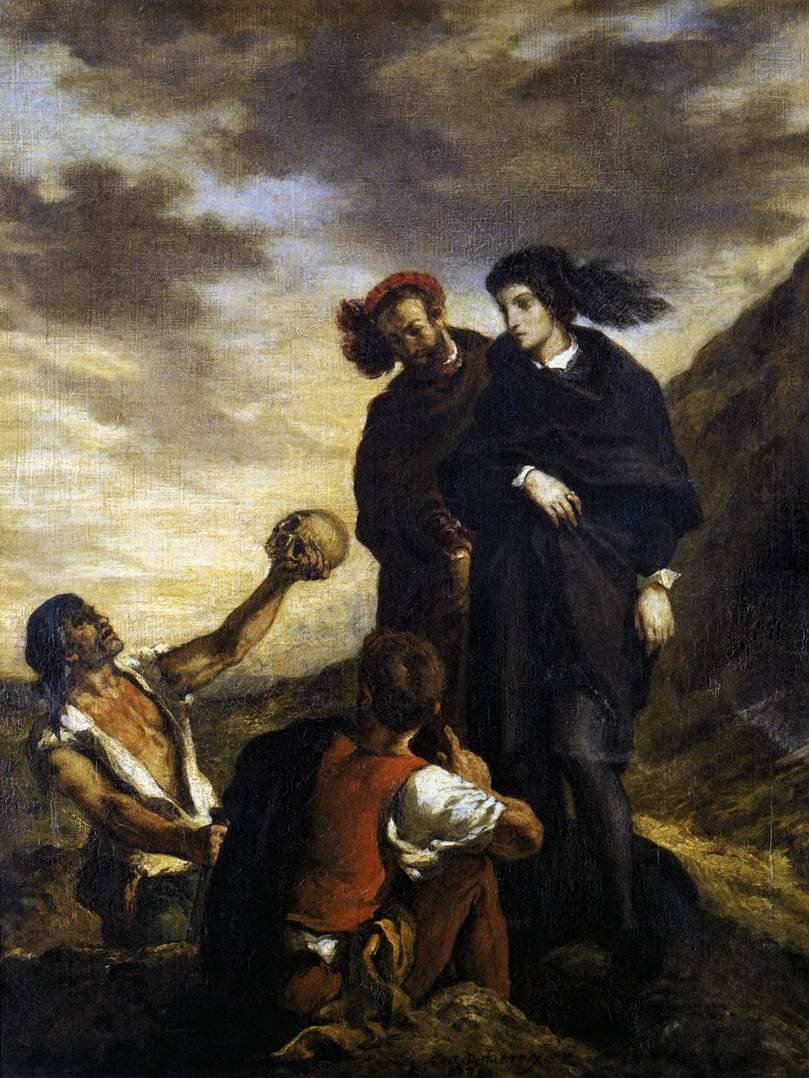 Hamlet and Horatio in the Graveyard av Ferdinand Victor Eugene Delacroix