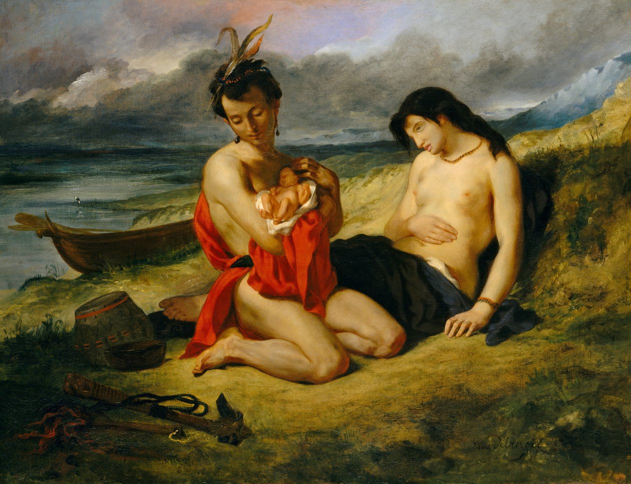 Les Natchez av Ferdinand Victor Eugene Delacroix