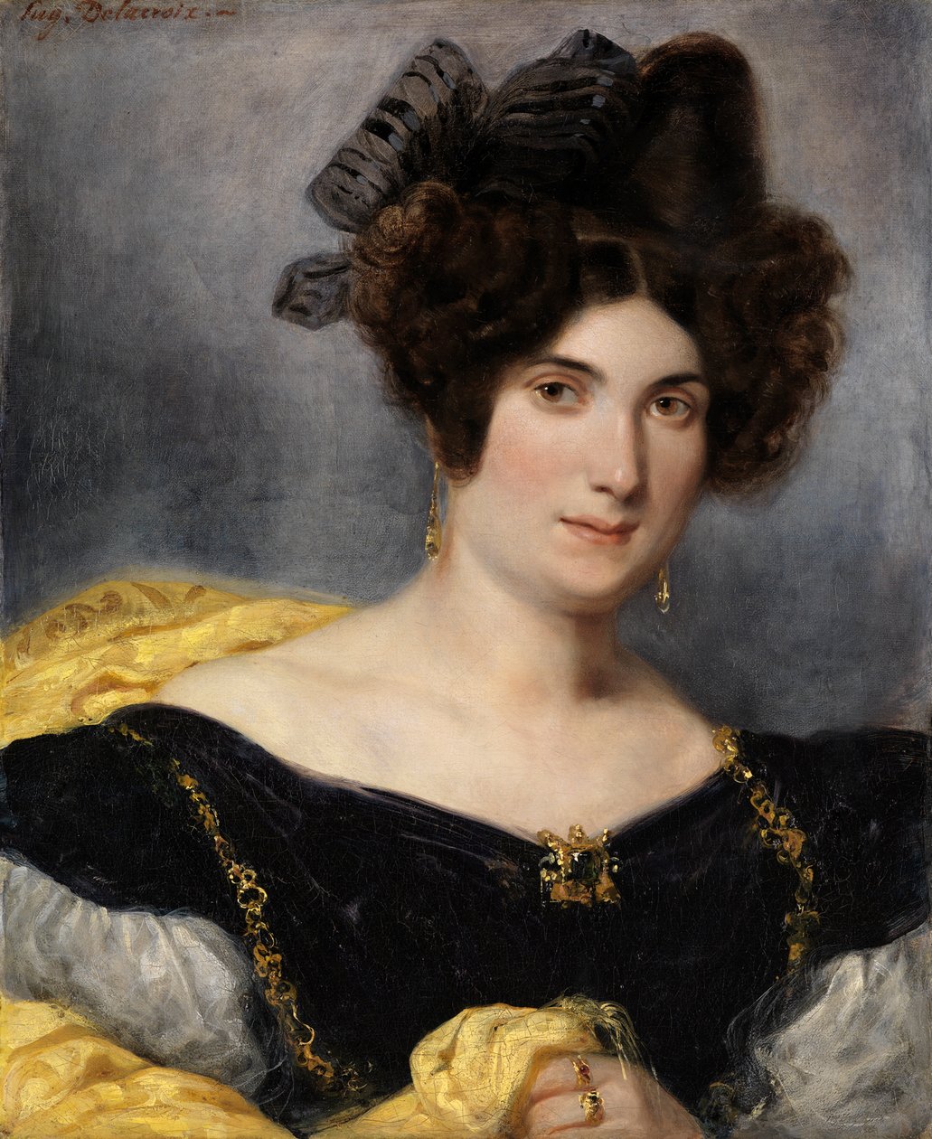 Madame François Simon av Ferdinand Victor Eugene Delacroix