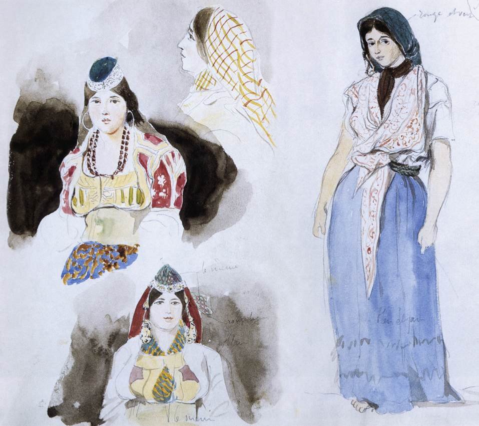Moroccan Women av Ferdinand Victor Eugene Delacroix
