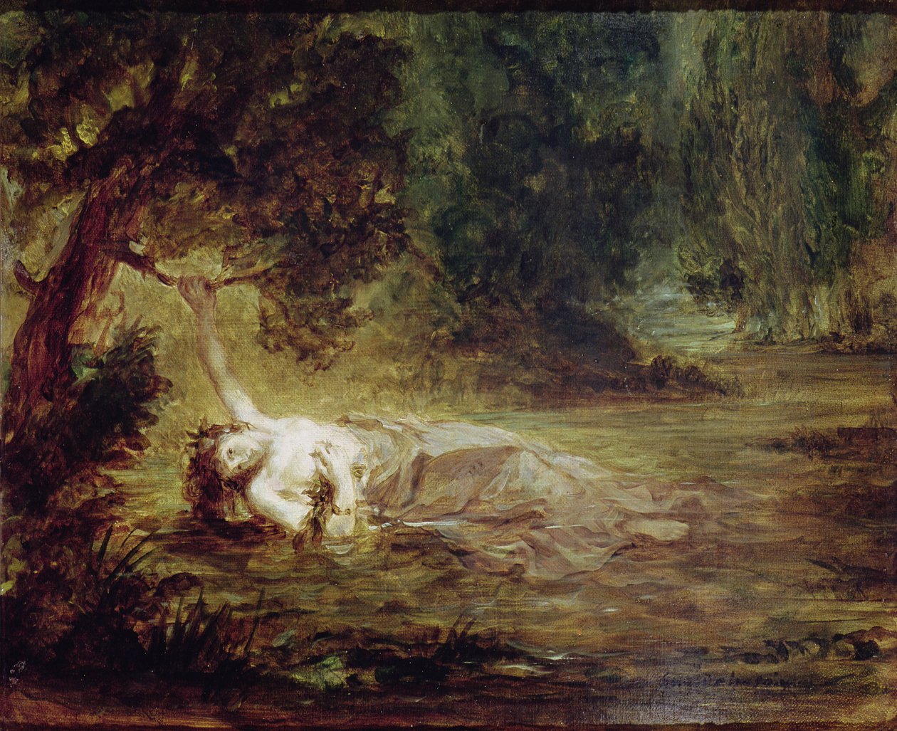 Ophelias död, 1838 av Ferdinand Victor Eugene Delacroix