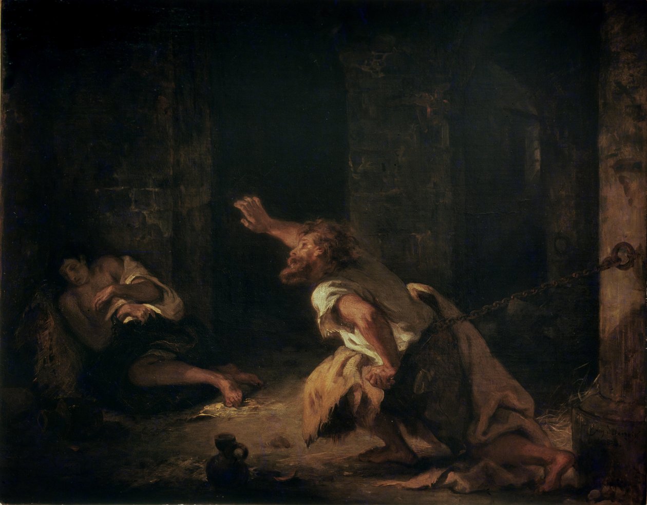 Fången från Chillon, 1834 av Ferdinand Victor Eugene Delacroix